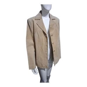 Y2k Vtg AR Bernardo Fashion Suede Womens size Medium Stitch Hippie Grunge Blazer